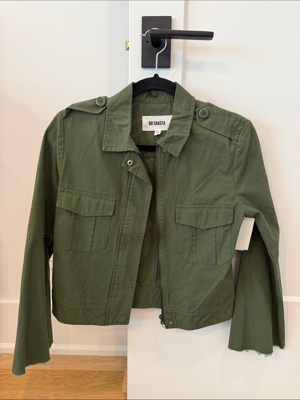 BB Dakota Olive Utility Crop Jacket